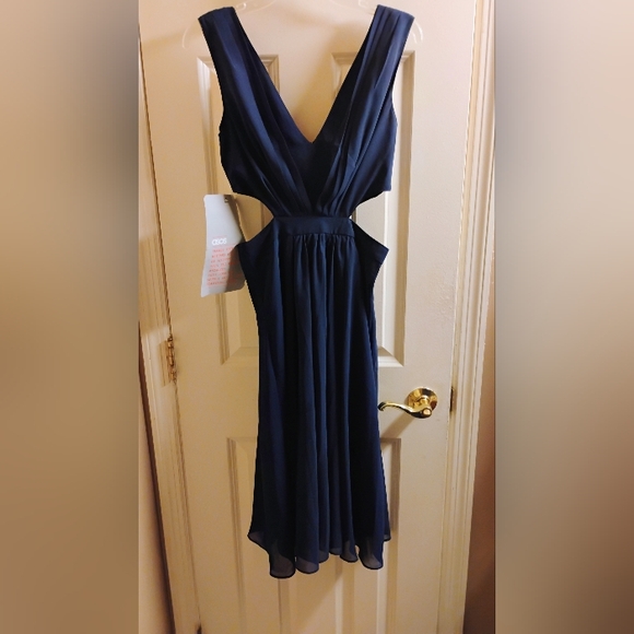 ASOS BLUE CUTOUT DRESS sz small - Picture 2 of 11